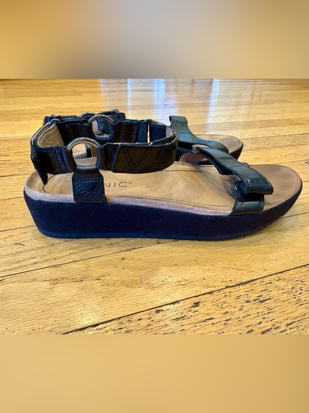 Vionic Black Strappy Platform Sandals